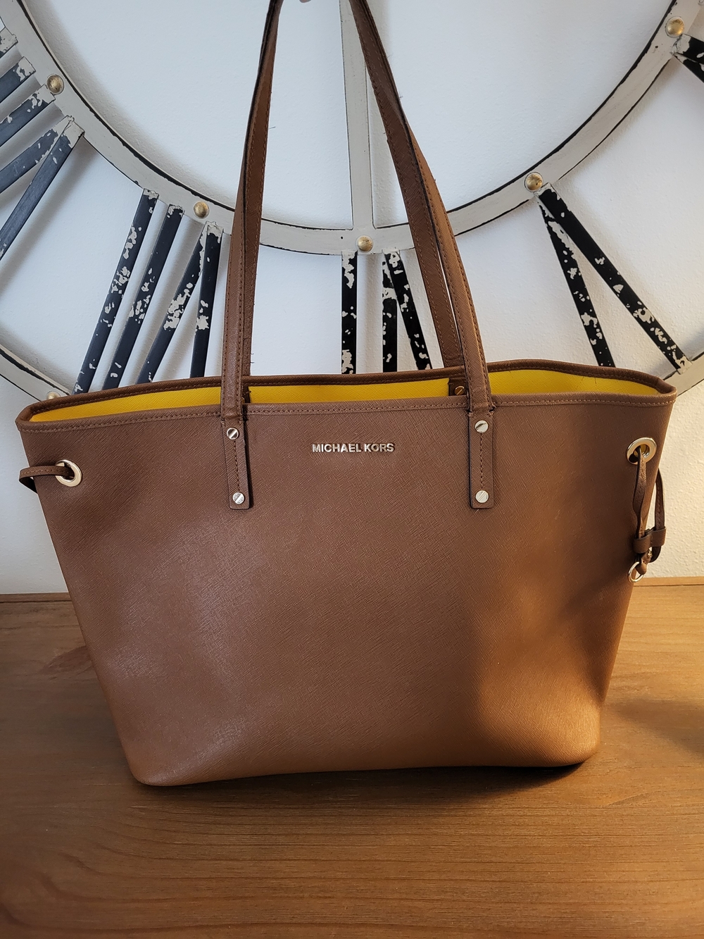 MICHAEL KORS Large Brown Leather Reversible Tote Bag